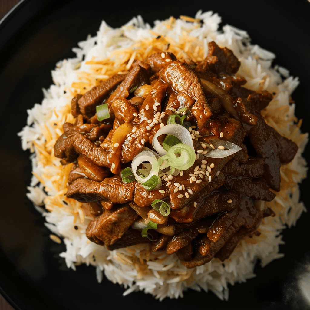 Korean Beef Stir Fry, Jasmine Rice