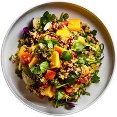 Mango Quinoa Salad with Maple Balsamic Dressing 